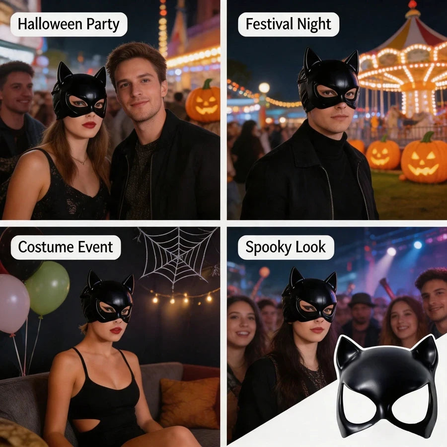 Black Cat Masquerade Mask