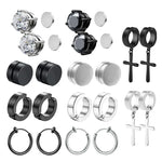 Magnetic Round Crystal Clip Earrings