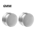 Magnetic Round Crystal Clip Earrings