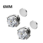 Magnetic Round Crystal Clip Earrings