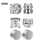 Magnetic Round Crystal Clip Earrings